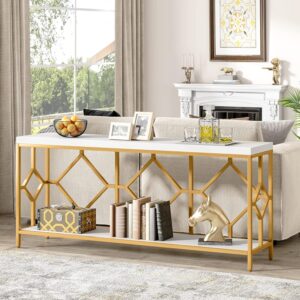 Extra Long Sofa Table – Art Deco Revival Statement With Modern Glam Storage
