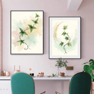 12 English Ivy Botanical Prints – Chateaucore Wall Art Set (Digital Download)