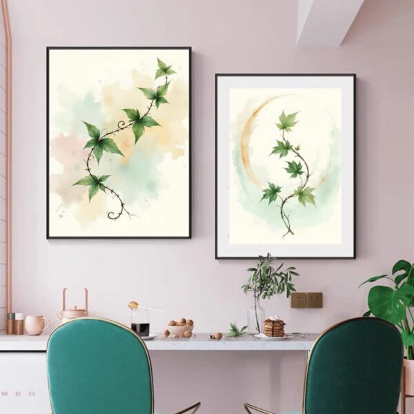 12 English Ivy Botanical Prints – Chateaucore Wall Art Set (Digital Download)