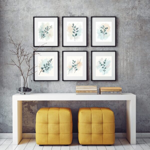 14 Eucalyptus Botanical Prints – Chateaucore Wall Art Set (Digital Download)
