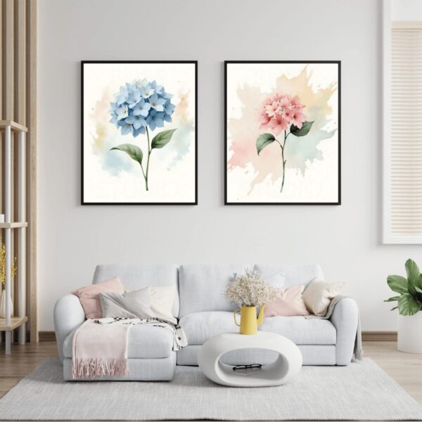14 Hydrangea Botanical Prints – Chateaucore Wall Art Set (Digital Download)