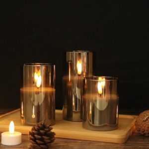 Gray Glass Flameless Candles - The Perfect Moody Ambiance