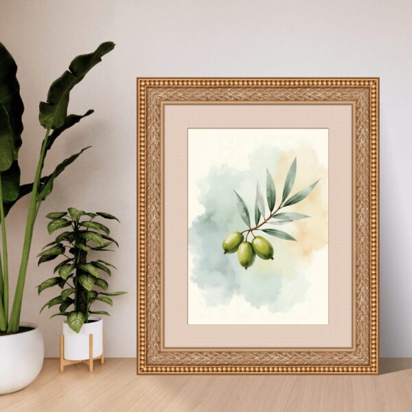 15 Olive Branch Botanical Prints – Chateaucore Wall Art Set (Digital Download)