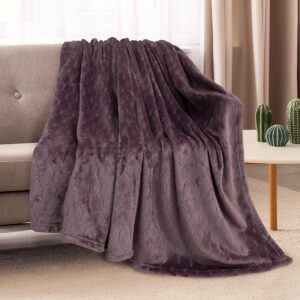 Plush Purple Fleece Throw Blanket - A Cozy Layer for Your Moody Guest Space